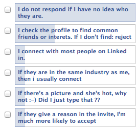 Survey about accepting linkedin invites from strangers - May 2012